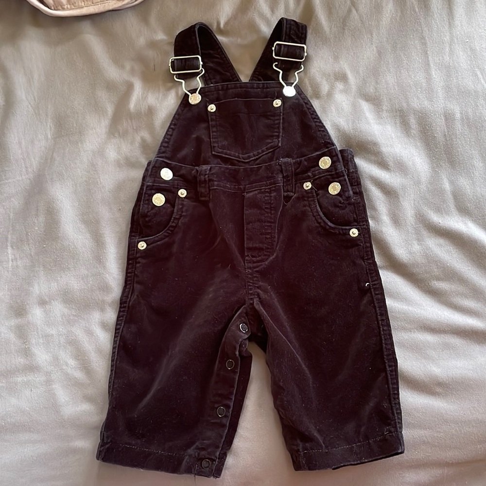 Cynthia Rowley Black Corduroy Kids Overalls